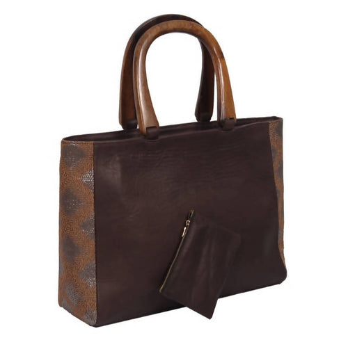 MyTindy Brown Leather Bag 05