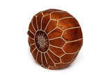 MyTindy BROWN LEATHER MOROCCAN POUF, view 2