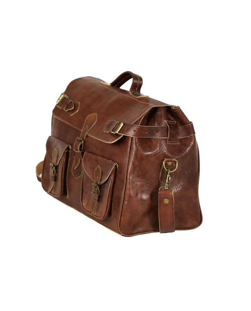 MyTindy Brown leather travel bag