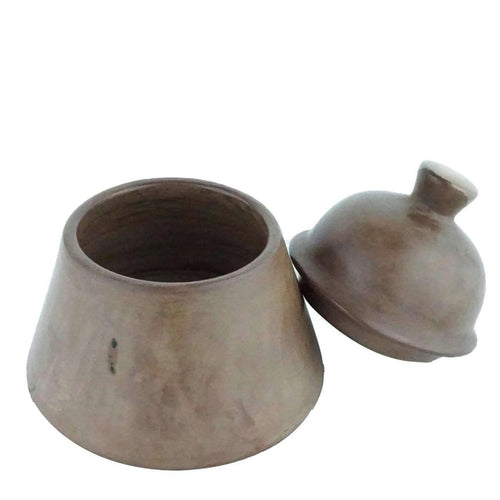 MyTindy Brown Moroccan Terracotta Tin Pot with Lid Malo