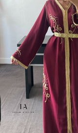 MyTindy Brugundy Moroccan Caftan, view 3