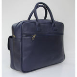 MyTindy BRUNO - Blue Genuine Handmade leather briefcase - Leather satchel, view 2