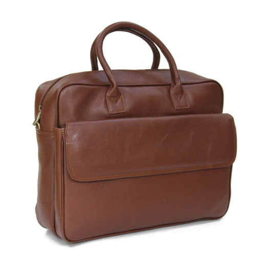 MyTindy BRUNO - Brown Genuine Handmade leather briefcase - Leather satchel