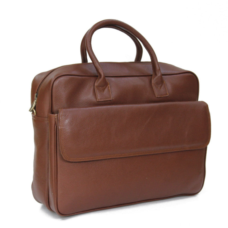 MyTindy BRUNO - Brown Genuine Handmade leather briefcase - Leather satchel
