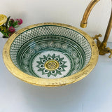 MyTindy VAD - Brass - Moroccan Ceramic Sink, view 3