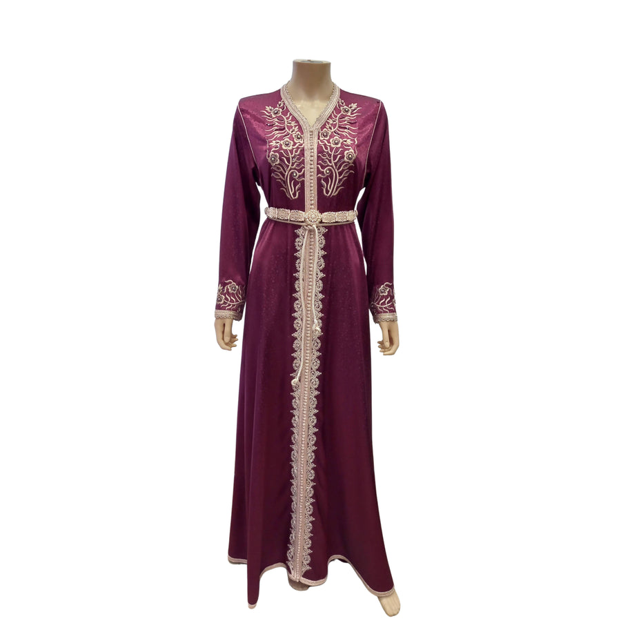 MyTindy Burgundy Bell Shaped Kaftan