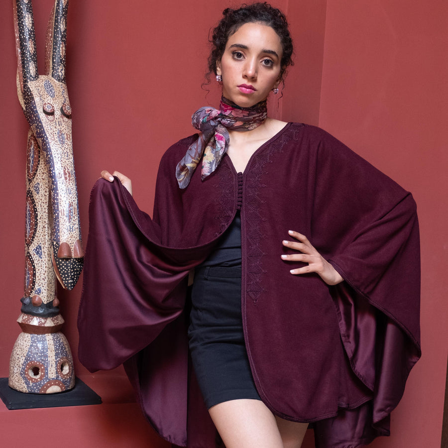 MyTindy Burgundy Classic Lady Cape