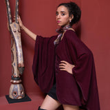 MyTindy Burgundy Classic Lady Cape, view 2