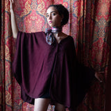 MyTindy Burgundy Classic Lady Cape, view 4