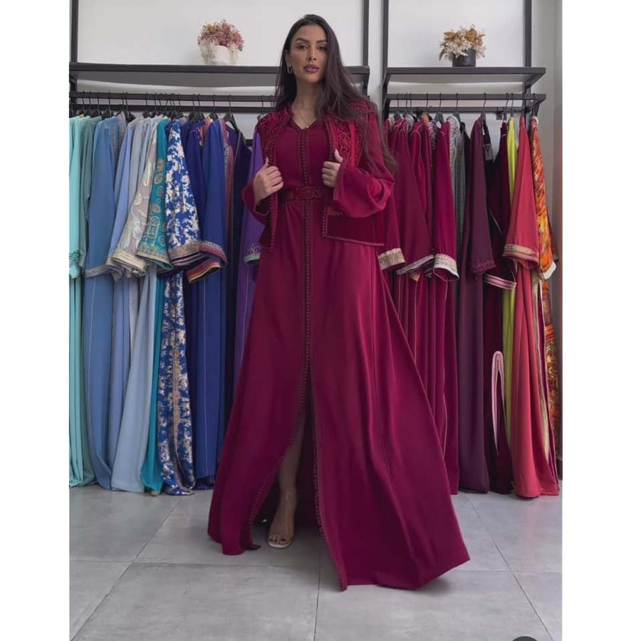 MyTindy Burgundy Kaftan