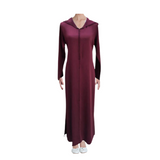 MyTindy Burgundy Moroccan Djellaba in Crepe Fabric, view 2