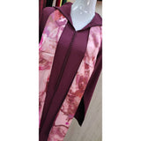 MyTindy Burgundy Moroccan Djellaba in Crepe Fabric, view 5