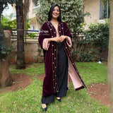 MyTindy ZAY Burgundy Velvet Kimono, view 2