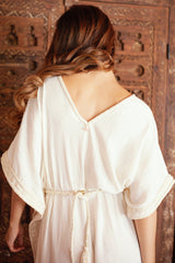 MyTindy Ines Cream Belted Kaftan, view 3