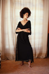 MyTindy Ines Black Belted Kaftan, view 2