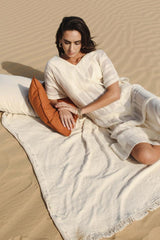 MyTindy Yasmine Striped Cotton kaftan, view 2