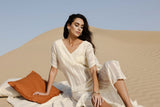 MyTindy Yasmine Striped Cotton kaftan, view 3