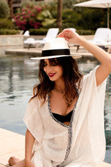 MyTindy Maya Ecru Linen Kaftan, view 3