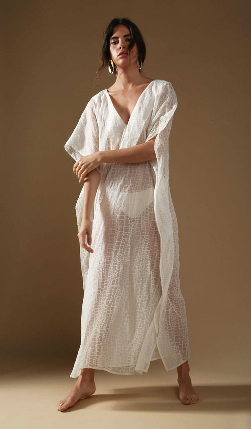 MyTindy Silky Kaftan With Yasmine Pattern