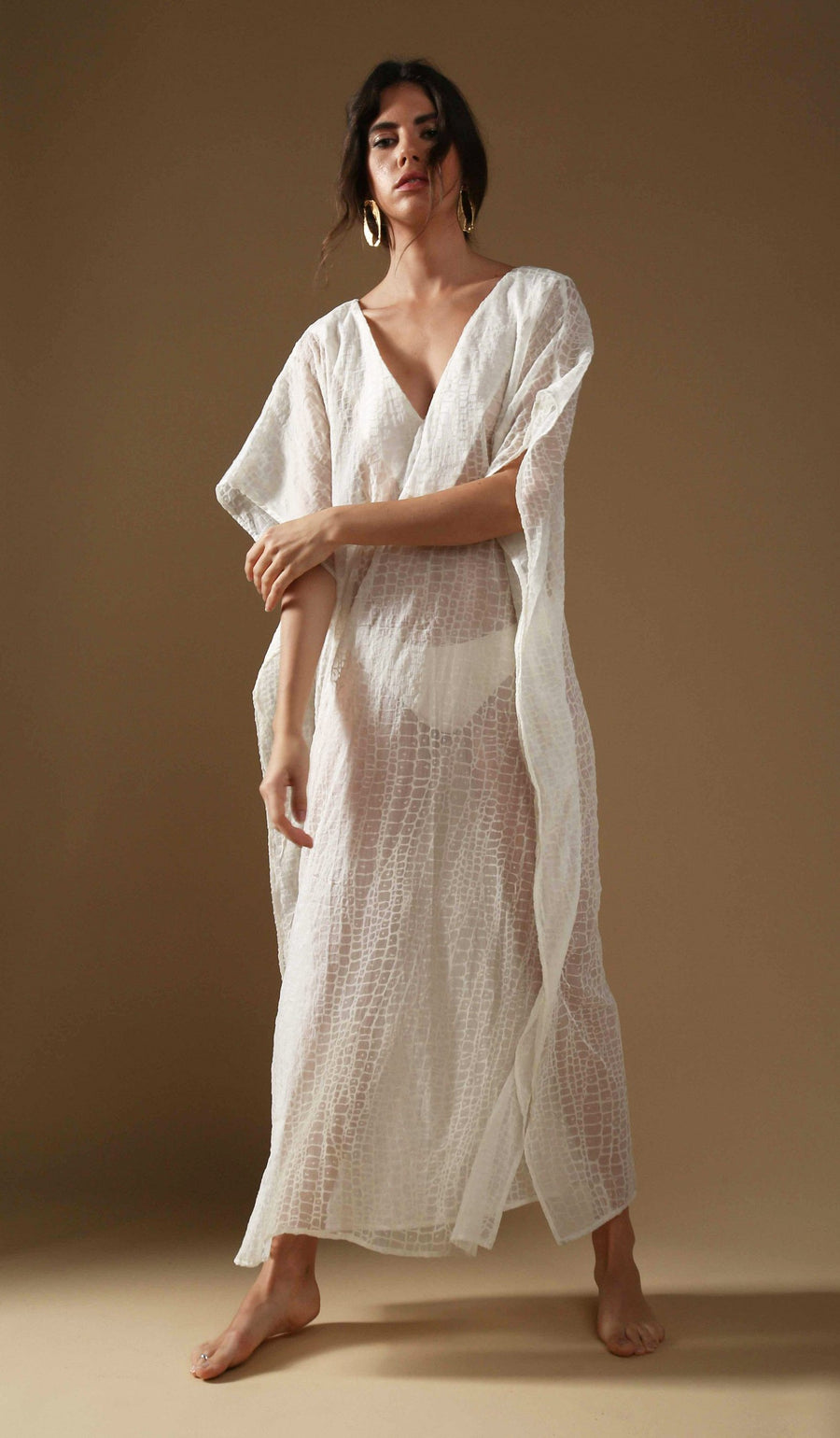 MyTindy Silky Kaftan With Yasmine Pattern