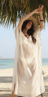 MyTindy Silky Kaftan With Yasmine Pattern, view 2