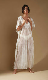 MyTindy Silky Kaftan With Yasmine Pattern, view 5