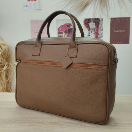 MyTindy Caramel handmade leather computer bag