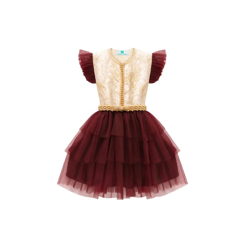 MyTindy Carmine Moroccan Kaftan for girls kids