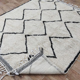 MyTindy Authentic Beni ourain White and Black Rug - 6x7 Ft Wool Berber White & Black Carpet, view 6
