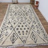 MyTindy Authentic Beni ourain White and Black Rug - 6x11 Ft Wool Berber White & Black Carpet, view 2