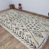 MyTindy Authentic Beni ourain White and Black Rug - 6x11 Ft Wool Berber White & Black Carpet, view 3
