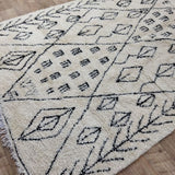 MyTindy Authentic Beni ourain White and Black Rug - 6x11 Ft Wool Berber White & Black Carpet, view 6
