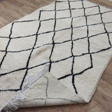 MyTindy Authentic Beni ourain White and Black Rug - 6x10 Ft Wool Berber White & Black Carpet, view 6