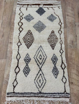 MyTindy Moroccan rug Beni Ouarain rug 2x5 ft Handmade rug Berber rug, view 2