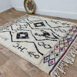 MyTindy Moroccan rug Beni Ouarain rug 3x4 ft Handmade rug Berber rug, view 4