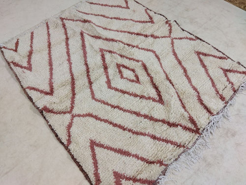 MyTindy Moroccan rug Beni Ouarain rug 4x5 ft Handmade rug Berber rug