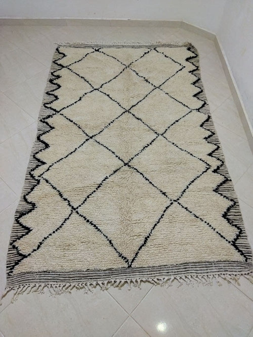 MyTindy Moroccan rug Beni Ouarain rug 4x7 ft Handmade rug Berber rug