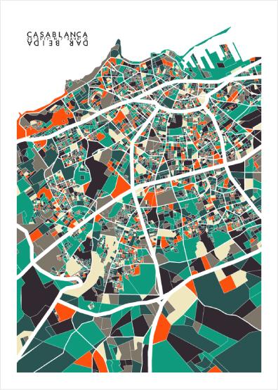MyTindy Casablanca Map by G.M - Poster