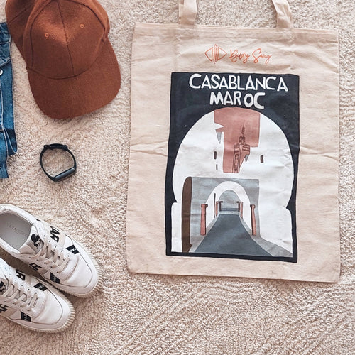 MyTindy CASABLANCA TOTEBAG HANDPAINTED