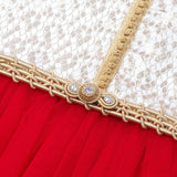 MyTindy Cherry Red Moroccan Kaftan for girls kids, view 2