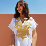 MyTindy Chic White and Gold Gandoura, view 3