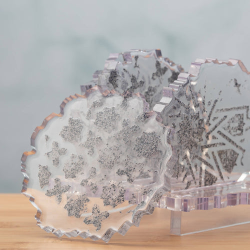 MyTindy Clear and Silver Resin Coasters