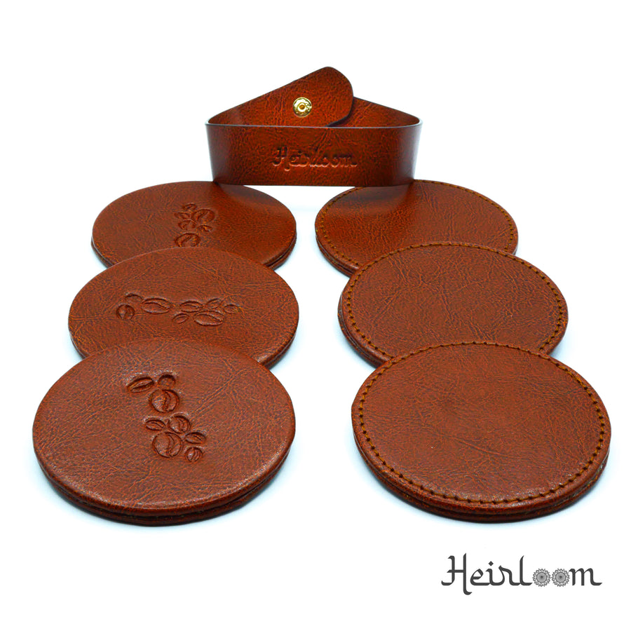 MyTindy Set of 6 P-Leather Coasters
