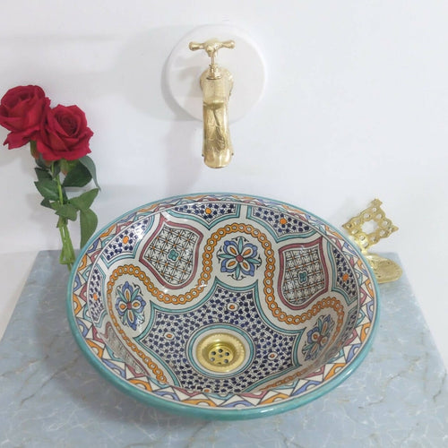 MyTindy Colorful Ceramic Moroccan Sink