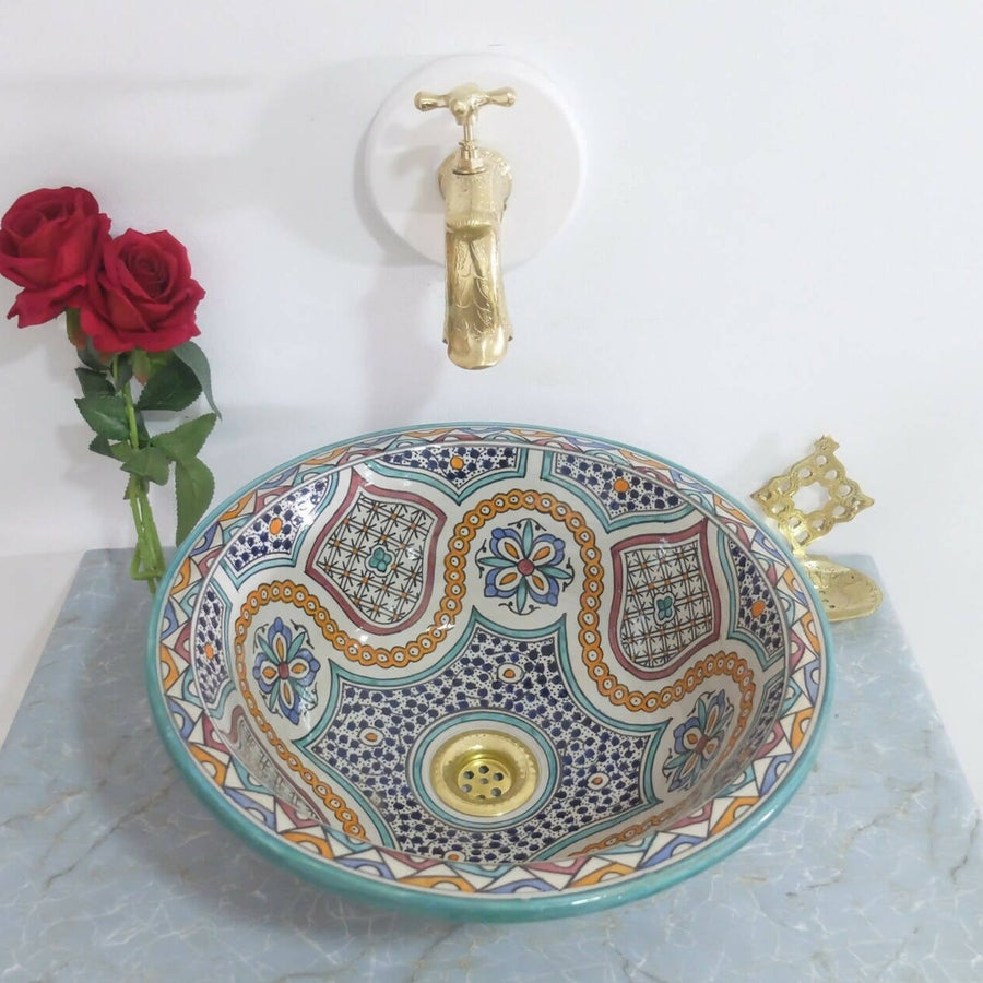 MyTindy Colorful Ceramic Moroccan Sink