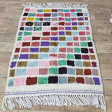 MyTindy Colorful Handmade Rug, Colorful Checkered Rug - Berber style wool rug from Morocco - Modern rug, view 2