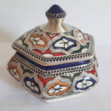 MyTindy Colorful Moroccan Ceramic Jar with White Metal, view 2