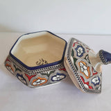 MyTindy Colorful Moroccan Ceramic Jar with White Metal, view 4