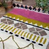 MyTindy Colorful Pink berber rug Beni Ourain Handmade Natural Wool, view 3