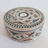 MyTindy Colorful Round Moroccan Ceramic Sugar Jar with Metal, view 4